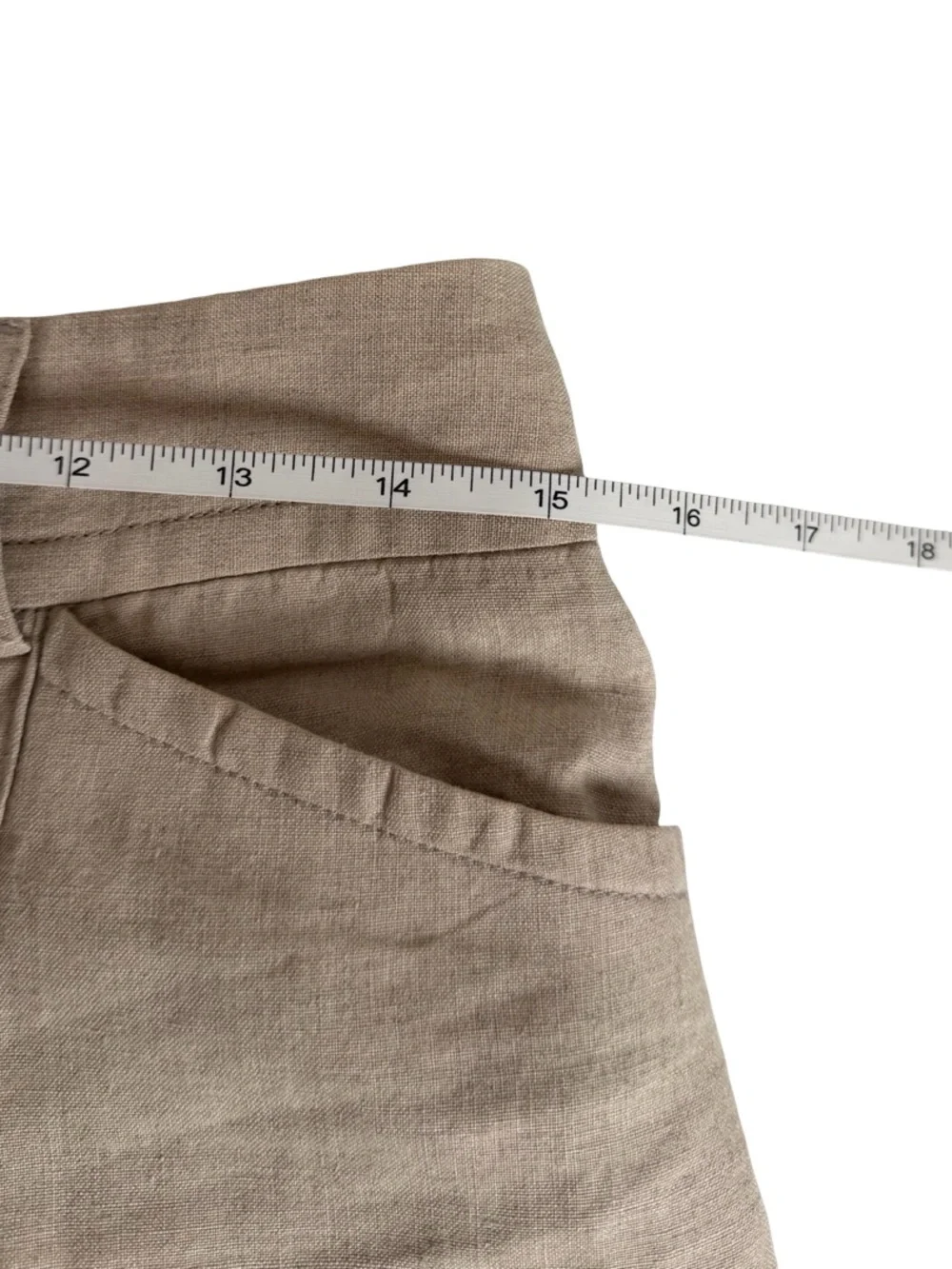 J. Crew 100% Linen Beige Cuff Wide Leg High Rise Trouser Pants Women’s Size 6